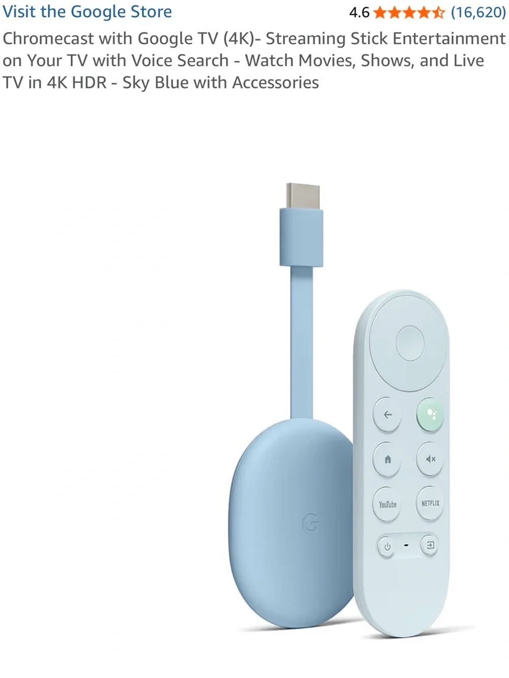 Chromecast with Google TV (4K)- Streaming Stick Entertainment